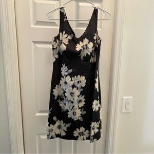 LOFT Navy and Cream Floral Mini Dress